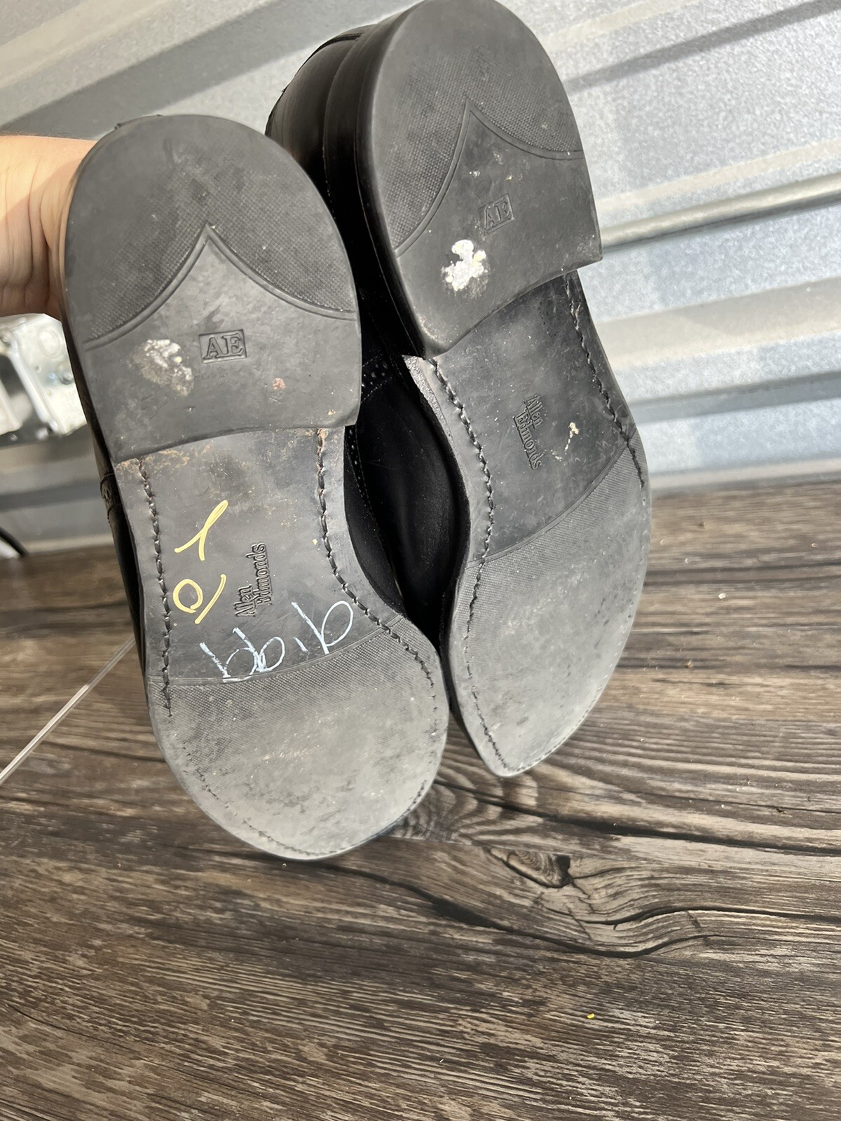 SAOLA Oxford Allen Edmonds Van Ness in pelle con punta a cappuccio da uomo taglia 11 5 D nere