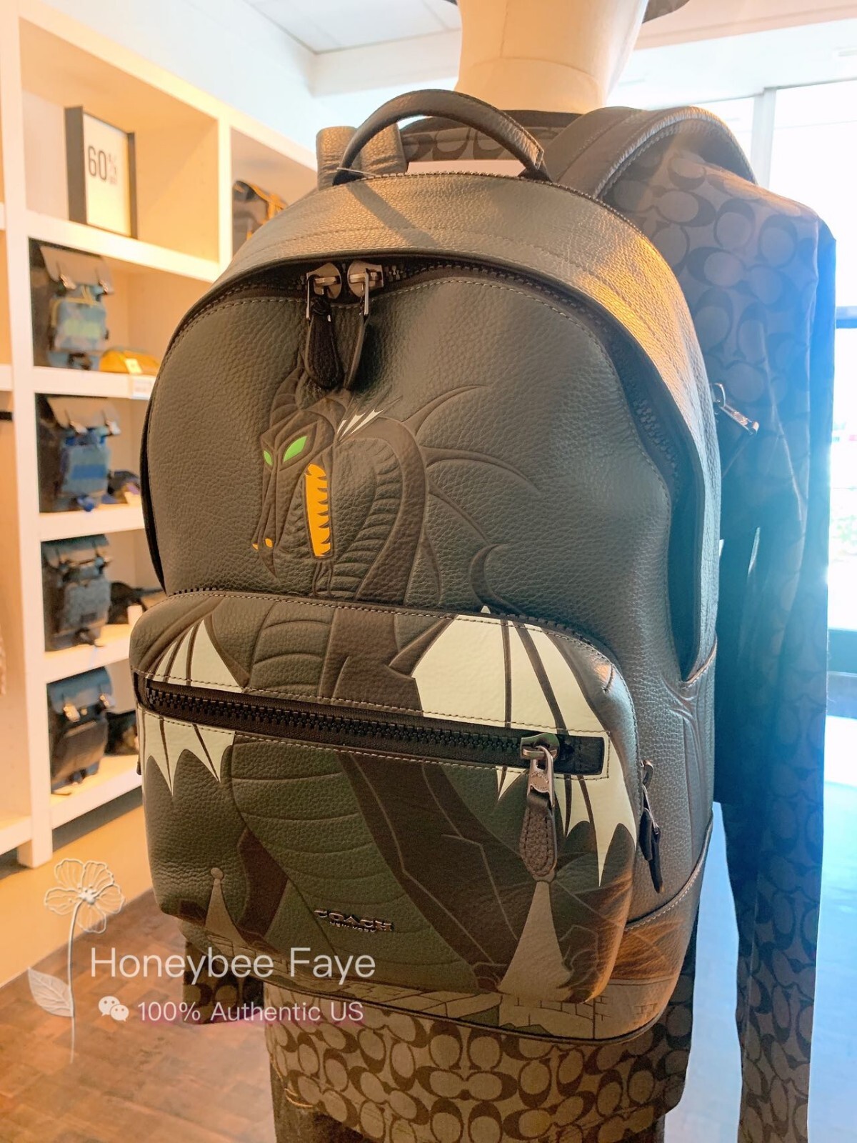 Nwt Coach Men S Disney X Coach West Backpack With Maleficent Dragon Motif Ebay