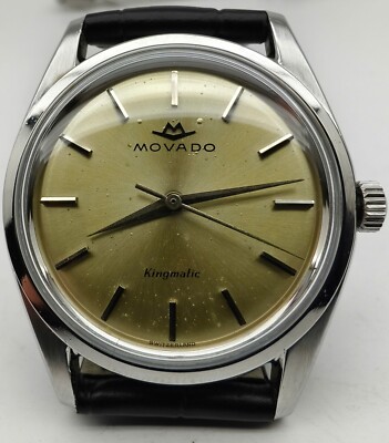Nice Vintage Movado Kingmatic Stainless Steel Mens Watch!