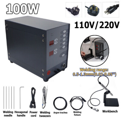 220V/110V Spot Welder Automatic Pulse Argon Welding Machine F/ Jewelry Dentistry