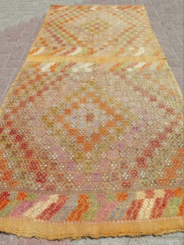 Orange Runner Rug, Turkish Kilim Rug Runner, Hallway Rug, Corridor Rugs 41"x91"