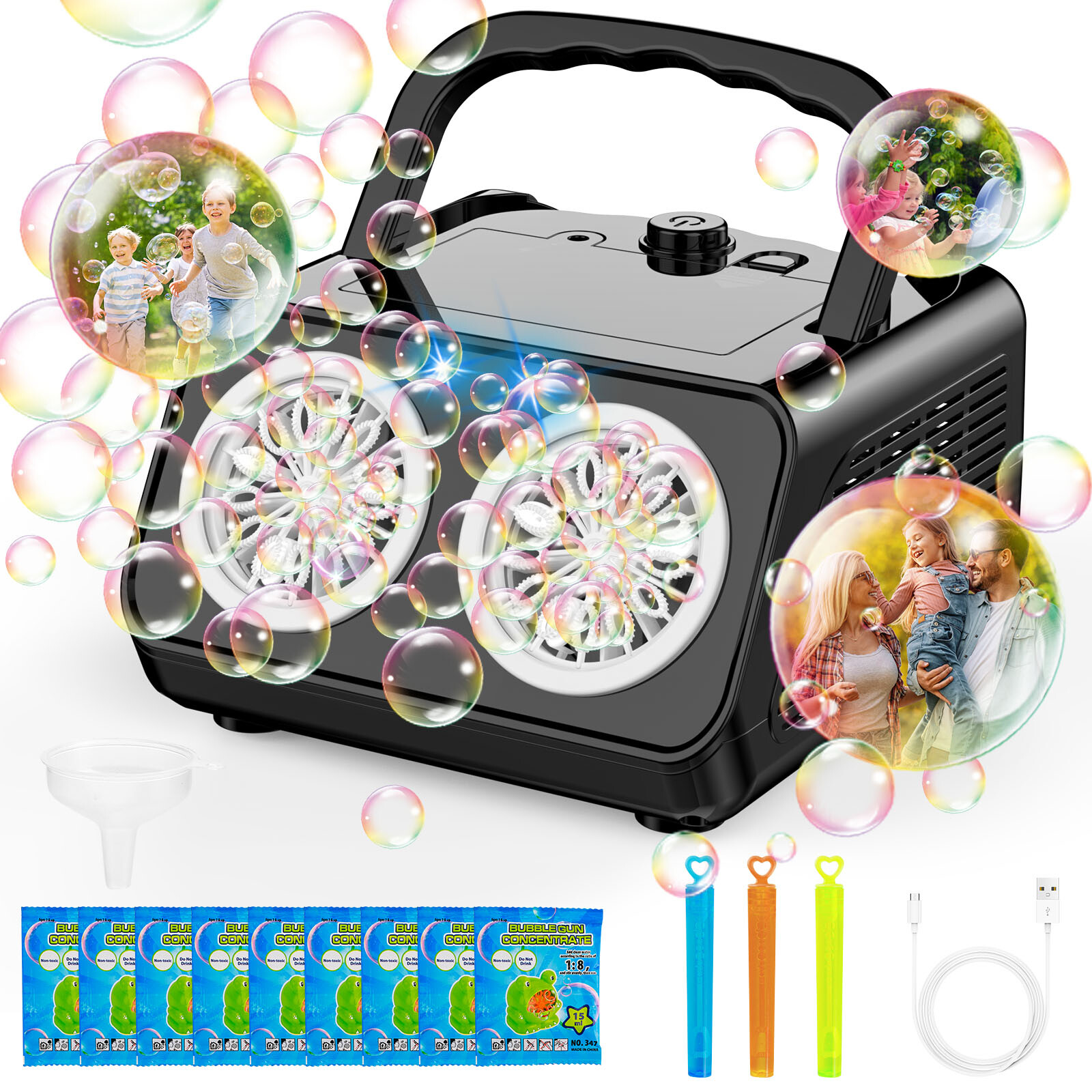 20000+ Automatic Bubble Machine Maker High Output Blower DJ Party Stage
