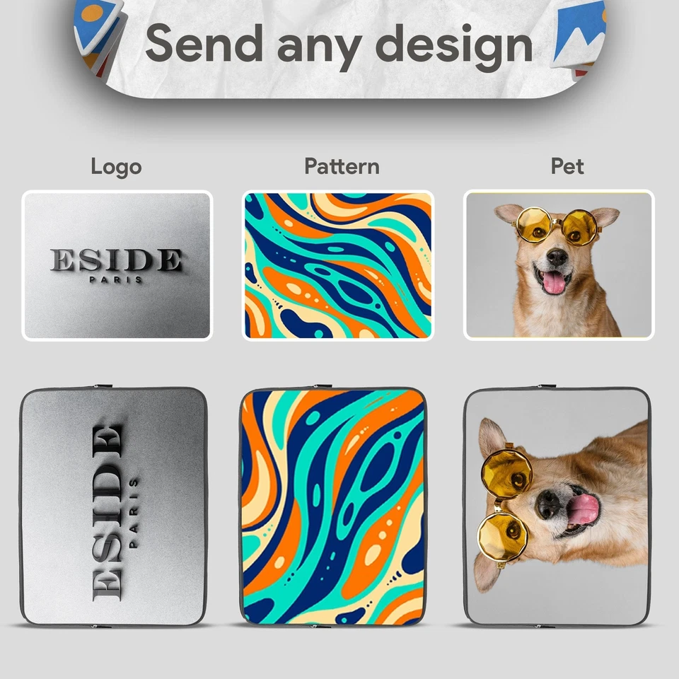 PERSONALISED Laptop Case 14-15" Custom Photo & Text Durable Sleeve Stain Resist - Image 3 of 4