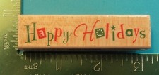 HAPPY HOLIDAYS Christmas Rubber Stamp by Hero Arts