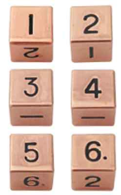 Dungeons & Dragons Fantasy 16mm d6 Set of 6: Copper Dice    MD0036