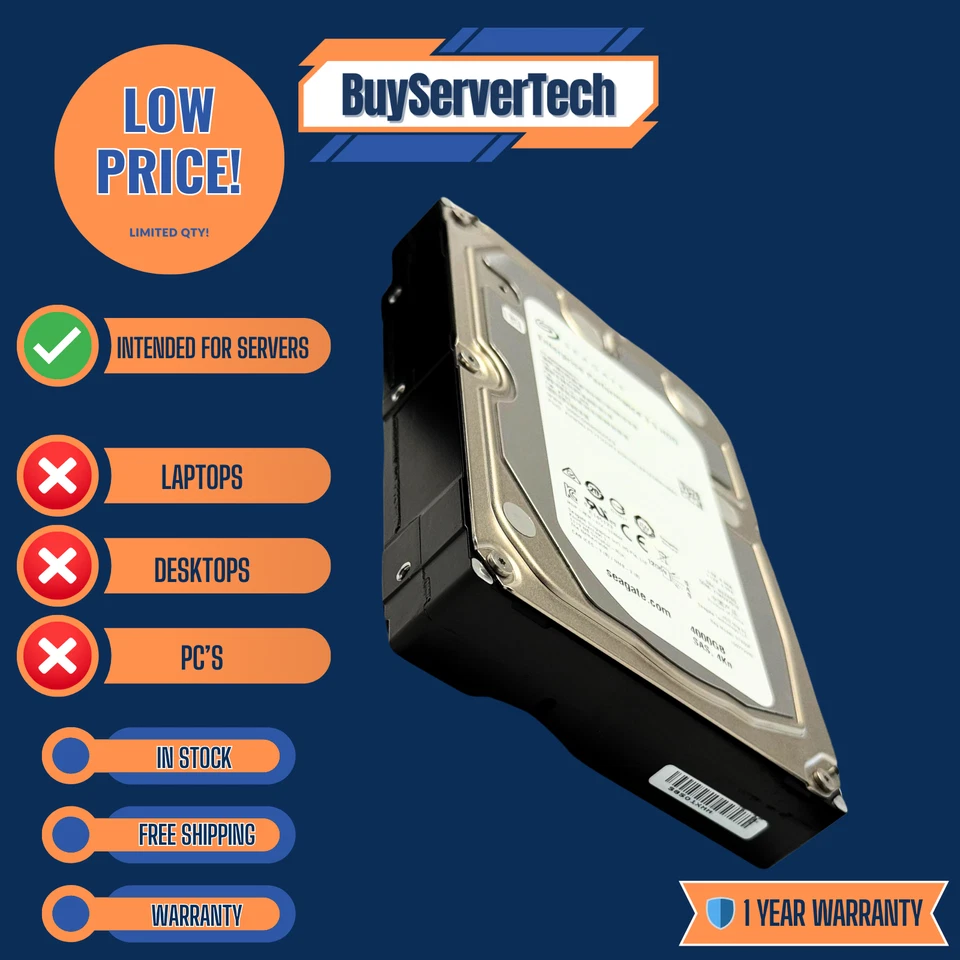 Seagate ST4000NM0031 4TB 10K RPM 12Gb/s SAS 3.5" HDD | 4Kn | 0 Hours | 1YR - Image 3 of 4