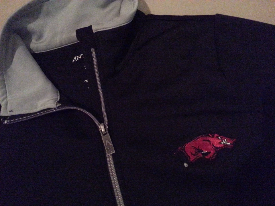 Chaqueta deportiva para mujer Antigua Arkansas Razorbacks M mediana negra pista Foto 3 de 4