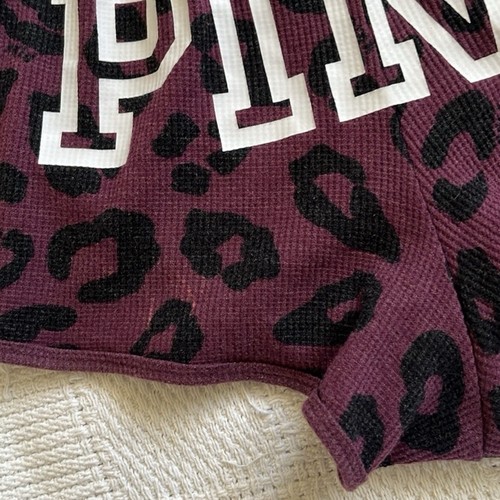 PINK Purple Black Cheetah Print Lounge Sleepwear Pajama Shorts, Size Medium - Picture 3 of 10
