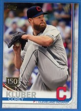 2019 Topps Series 1 150th Anniversary Gold Stamp #336 Corey Kluber Indians