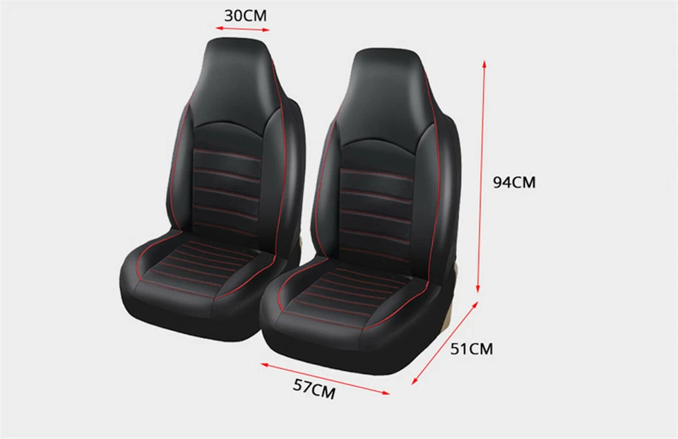Funda de asiento de coche delantera almohadilla de cuero silla protector de cojín para cubo de respaldo alto Foto 2 de 4