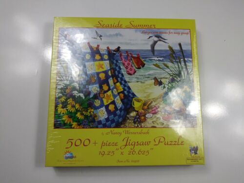 Seaside Summer 500 pcs Suns Out Jigsaw Puzzle Art 19.25"x26.625" Factory Sealed - Picture 1 of 4