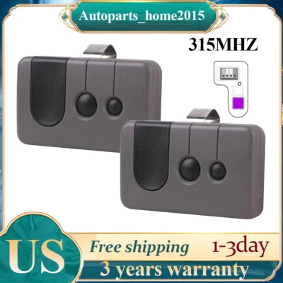 AH 2 For Sears Craftsman Garage Door Opener Remote 139.53985D 139.53753 315mhz US