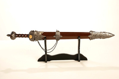 31'' Roman Legion Gladius Sword Maximus Centurion, Scabbard & Display Stand SOLID