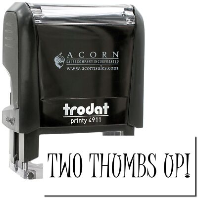 Self-Inking Two Thumbs Up Stamp Size 5/8'' Tall x 1-5/8'' Wide