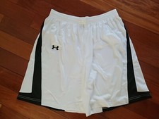 Under Armour Adult XL Cooker Lacrosse Shorts White/Black Stripe