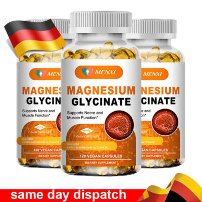 400mg Magnesium Kapseln Magnesiumbisglycinat Knochen & Gelenke Vegan 360 Kapseln
