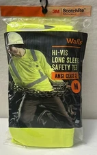 Walls Hi-Vis Safety Tee T-Shirt Reflective Ansi Class 2 Side Vents MEDIUM (T1-3)