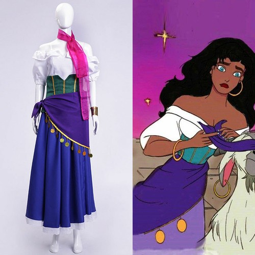 Der Glöckner von Notre Dame Esmeralda Cosplay Kostüm Kleid Outfit Halloween Neu - Bild 1 von 4
