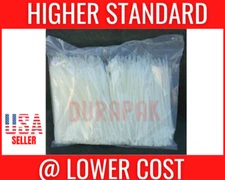 1000 PCS 4" 18 Lbs Natural White Nylon Cable Cord Wire Network Zip Tie Strap