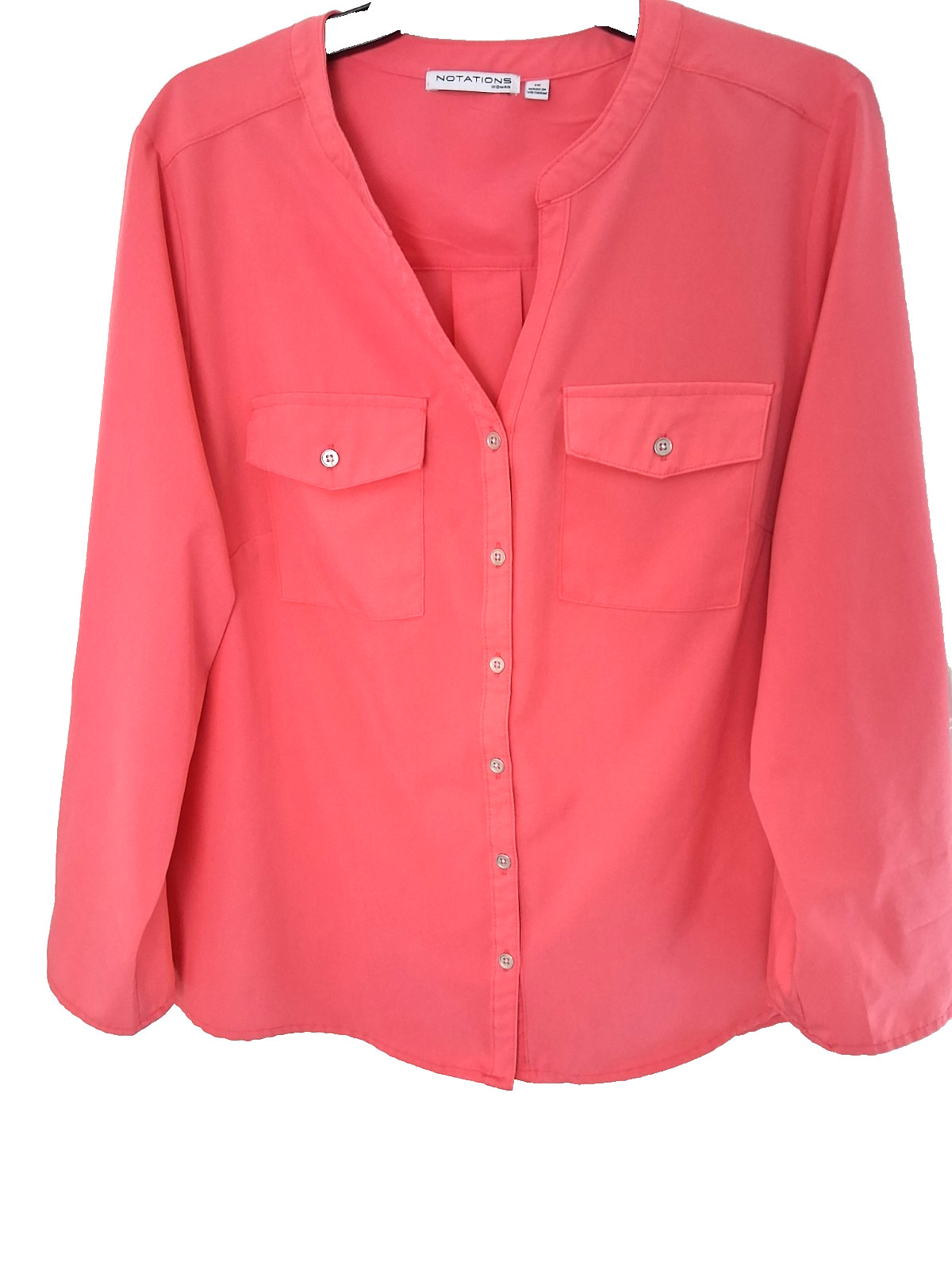 Notations Button Front Lightweight  Blouse Womens… - image 1