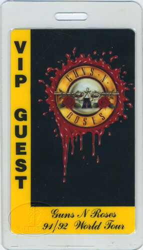 GUNS n' ROSES 1991-92 VIP Laminated Backstage Pass | eBay