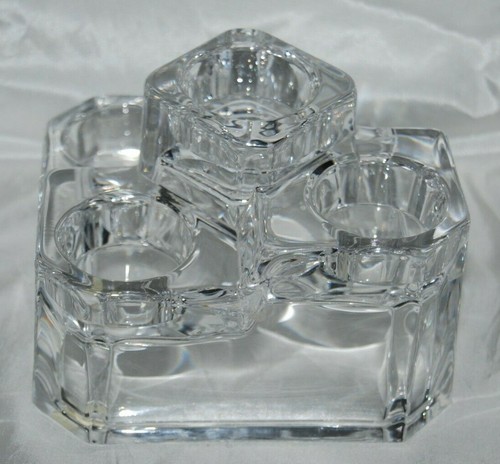 GERMANY MODERN SQUARE HEAVY CRYSTAL 5 TIER TEA LIGHT/VOTIVE CANDLE HOLDER * NEW - Picture 4 of 8