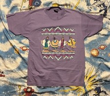 Vintage Adult Large T-Shirt Native American Dancers Single Stitch USA 90s Vtg