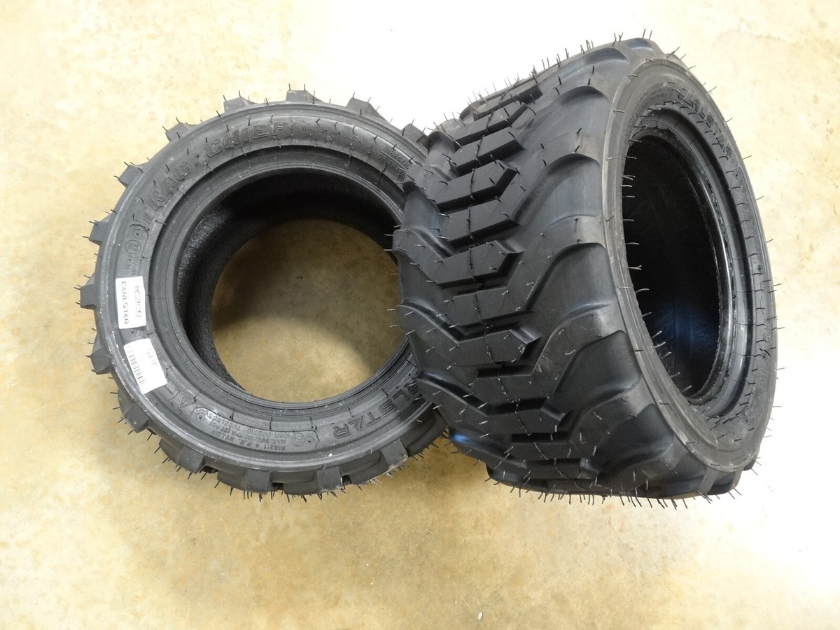 TWO 18X8.50-10 Carlstar (Carlisle) Trac Chief Industrial Lug Tires
