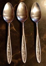 SET 3 GRAPEFRUIT SPOONS Vintage EKCO Eterna Country Garden Flatware Stainless