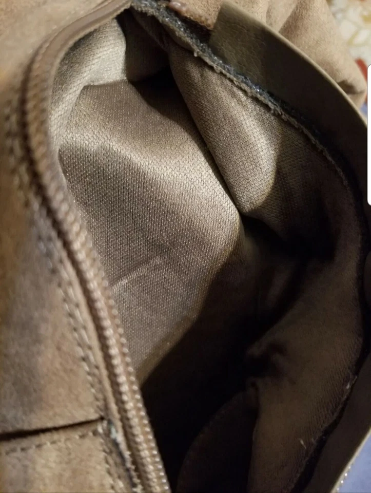 Женские замшевые сапоги до колена серо-коричневый размер 8 M теплая ткань внутри  - Изображение 4 из 4