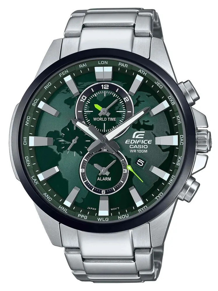 Casio Edifice - Orologio Da Polso Da Uomo Al Quarzo Casual Bracciale E Cassa In Acciaio Inox Di Colore Grigio Quadrante Analogico Nero - EFV-150D-1AVUEF
