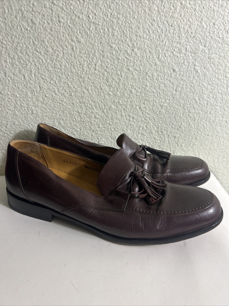 Mezlan Mens Size 10 M Brown Leather Tassel Loafer Slip On  display picture 2