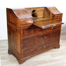 Ribalta Antica mobile italiano 800 como secretaire in legno di noce intarsiato