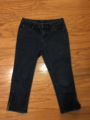 Womens Juniors Max Jeans Denim Capri Pants Size Women Ladies Blue