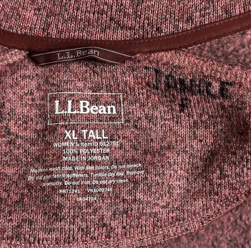 LL.Bean Women's Rose Sweater Fleece Full-Zip Jacket sz XL Tall (14972) - Picture 7 of 7
