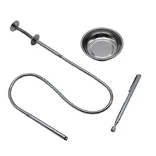GRIP 3pc Magnetic Retrieval Tools Parts Tray Telescopic 24" Pick Up Claw 67492