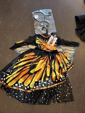 Toddler Monarch Butterfly Halloween Costume Dress Headpiece 2T 3T