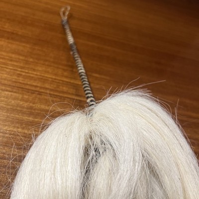 Vintage African Fly Whisk Natural Horsehair Tail Hair Woven Cord Handle 1950s