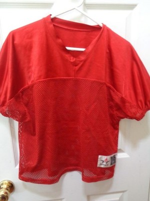 Alleson Youth L/XL Mesh Football Training Jersey RED