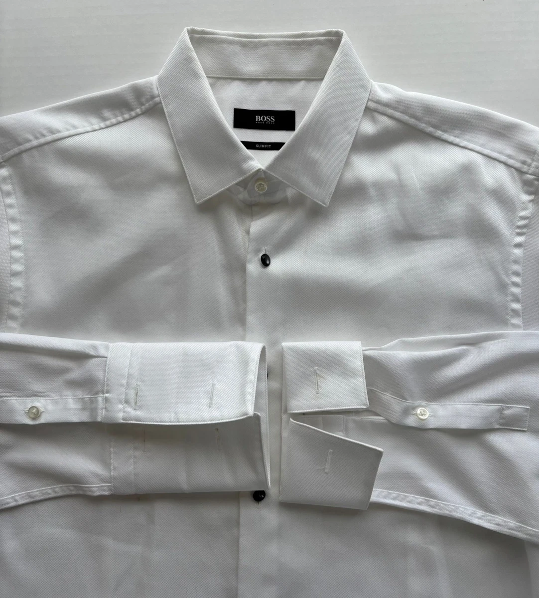 HUGO BOSS White Slim Dress Shirts for Men for sale | eBay