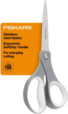 Fiskars All Purpose Scissors, High Performance Cutting, Stainless Steel Blades,
