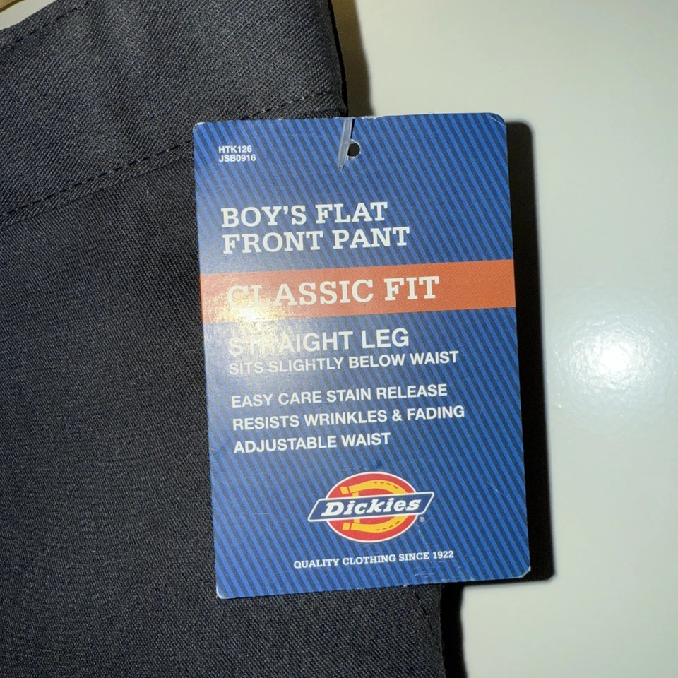Nuevo con etiquetas Panel frontal plano Dickies para niños ajuste clásico pierna recta fácil cuidado negro talla:18 Foto 2 de 4