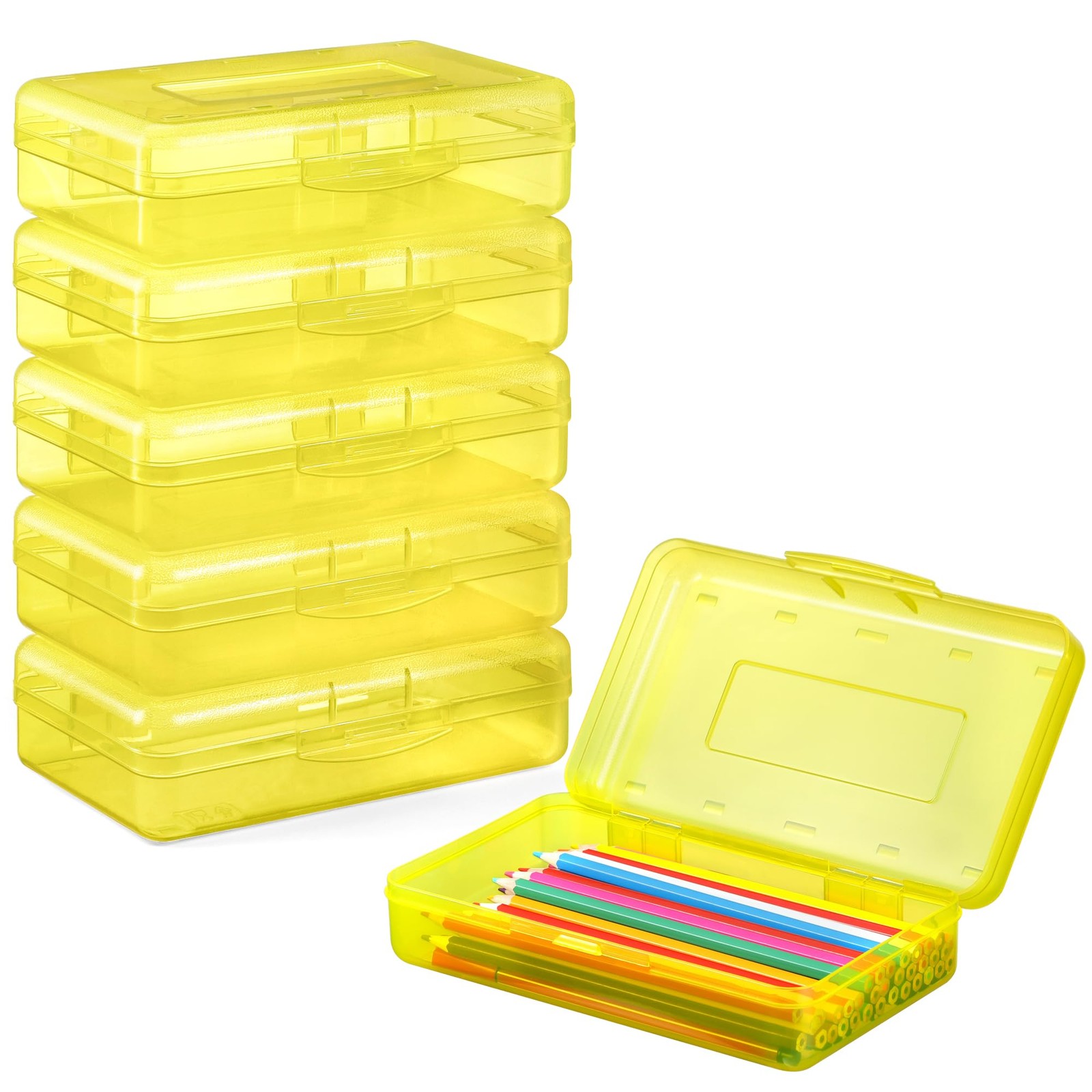Case Box 6 Pack, Colored Large Craft Storage Bulk, Plastic Con...