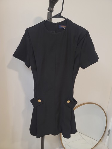 Louis Vuitton Uniforms Dress Women's 36 US 2 S Black Zip Sleeveless Authentic