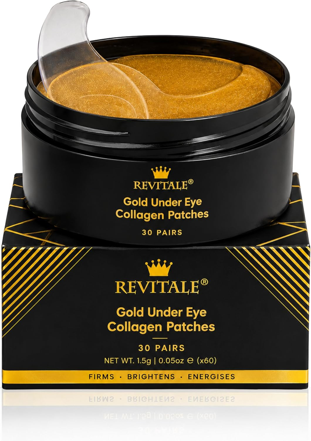 Revitale 24K Gold under Eye Collagen Patches, Reduce Puffy Eyes & Dark Circles,