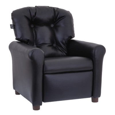 Traditional Recliner, Ages 1-5 Years, Pu Faux Leather, Black