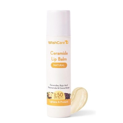 WishCare Ceramide Lip Balm SPF 50 PA+++ | Brightening Lip Balm for Dark Lips | I