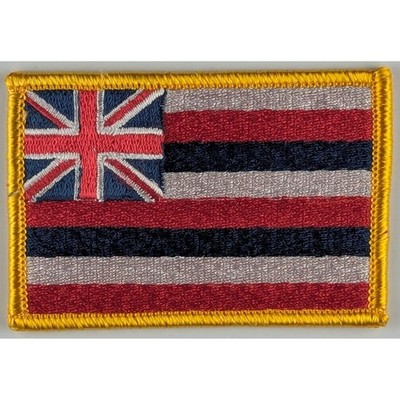 Hawaii State Flag Patch - Sew-On - Gold Border