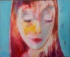 Bild "Mädchen"Leinwand 40 x 50 cm, Acryl, Mischtechnik,Original,Bild von Aljona.