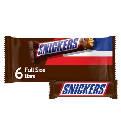 6 PACK Snickers Full Size Chocolate Caramel Peanut Bars 11.16 oz - FREE SHIPPING